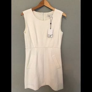 NWT Diane vonFurstenberg white shift dress.